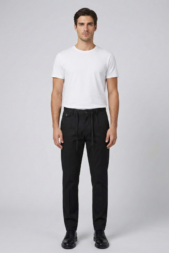 Squad2 pantalone chino in misto cotone con coulisse e risvolto Gaber126033 [51560607]
