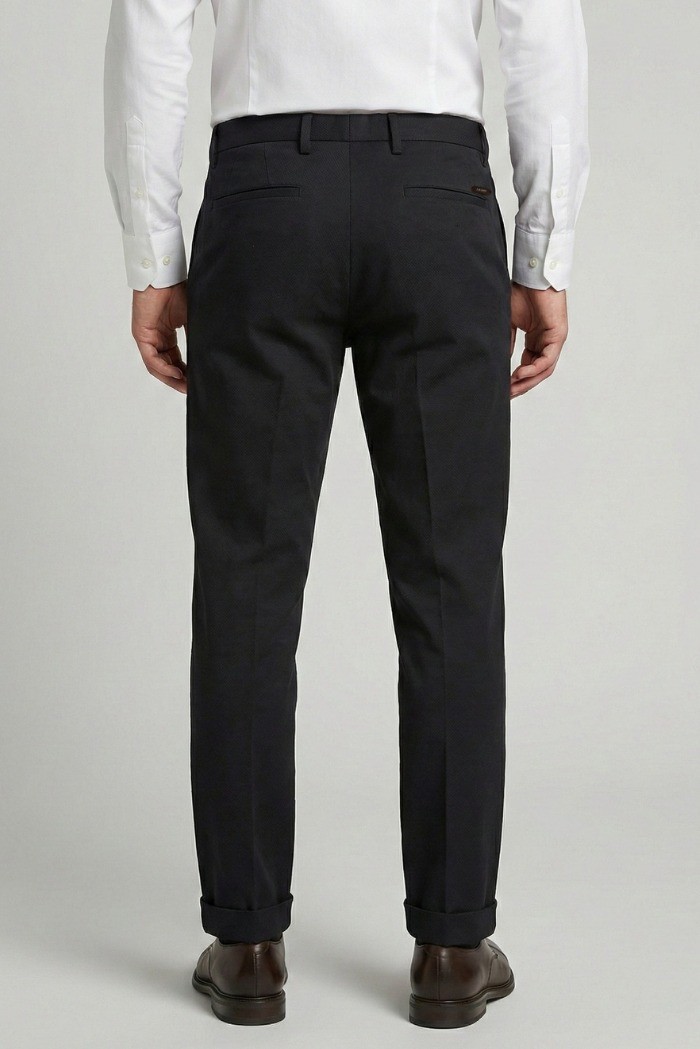 Squad2 pantalone chino con trama diagonale e risvolto Napoli126092 [9e46ef18]