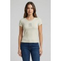 Fracomina t-shirt slim a costine fp26st3001j42701 [153c1c5a]