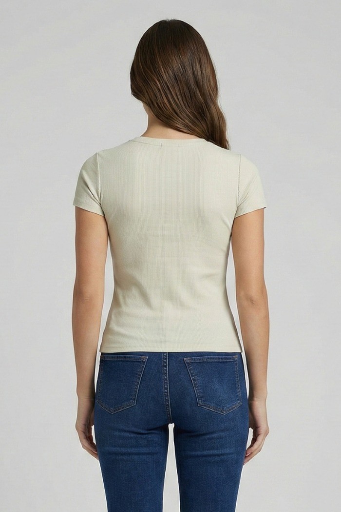 Fracomina t-shirt slim a costine fp26st3001j42701 [cc1a5f57]