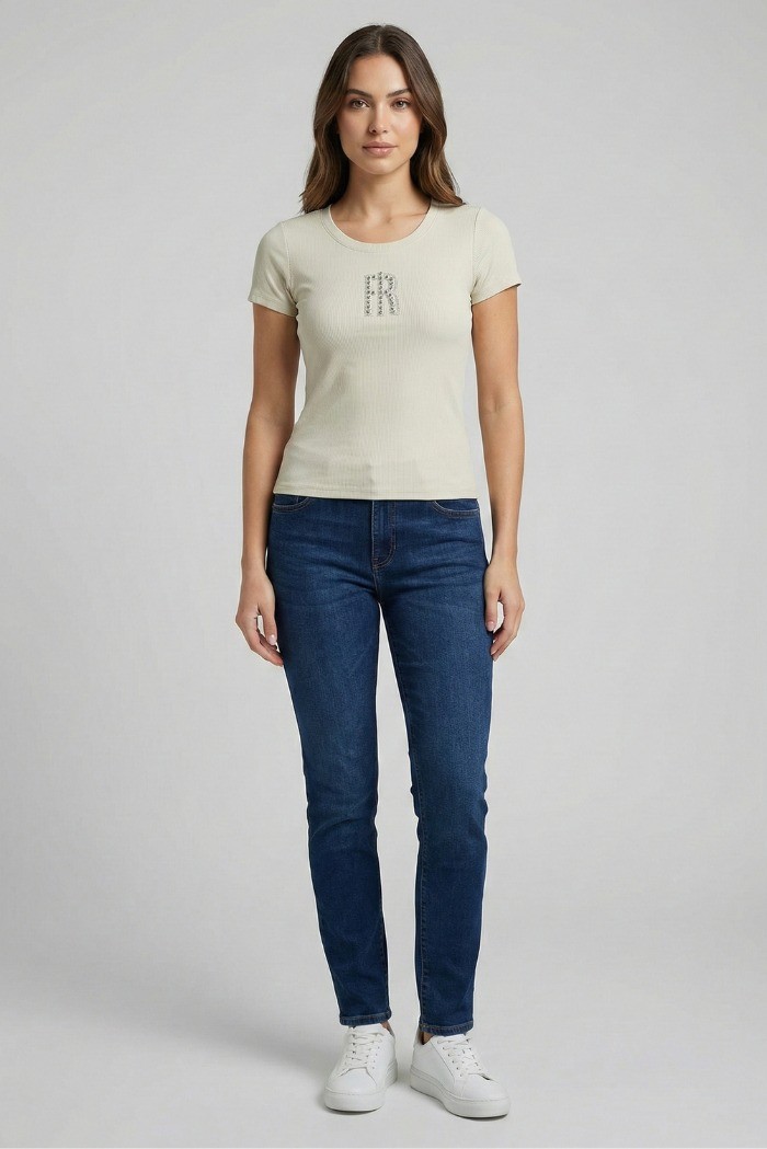 Fracomina t-shirt slim a costine fp26st3001j42701 [7b079e53]