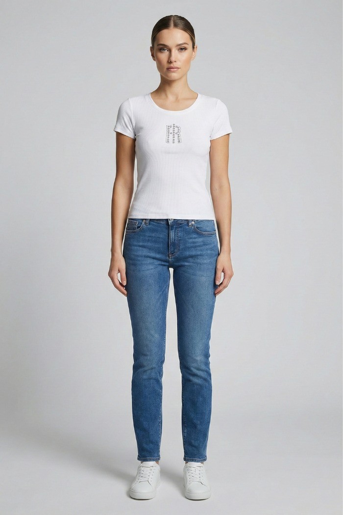 Fracomina t-shirt slim a costine fp26st3001j42701 [5fd1395a]