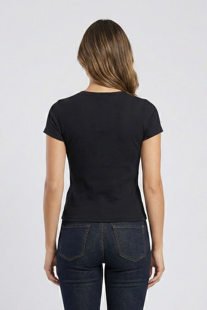 Fracomina t-shirt slim a costine fp26st3001j42701 [c3ce40d2]