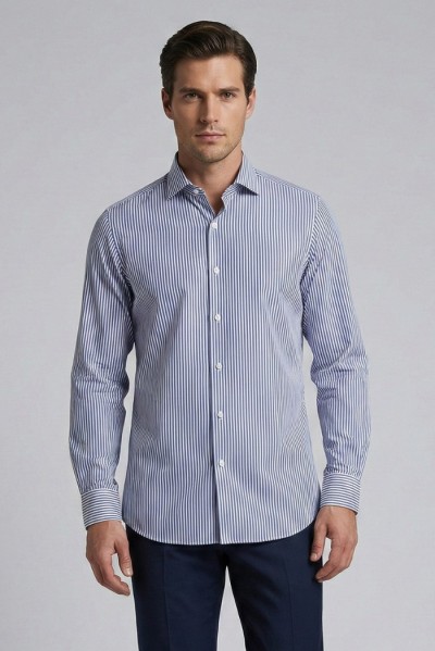 Paul Matthew camicia rigata custom fit in cotone 1715-cf11 [b3463dd7]