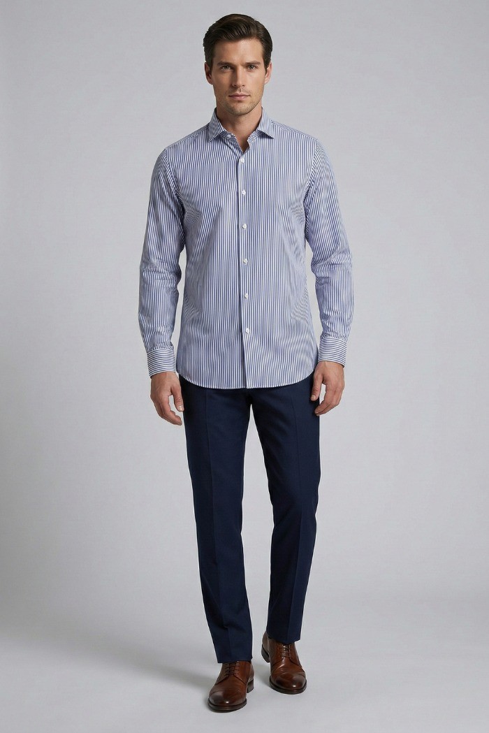 Paul Matthew camicia rigata custom fit in cotone 1715-cf11 [dd7dbfde]