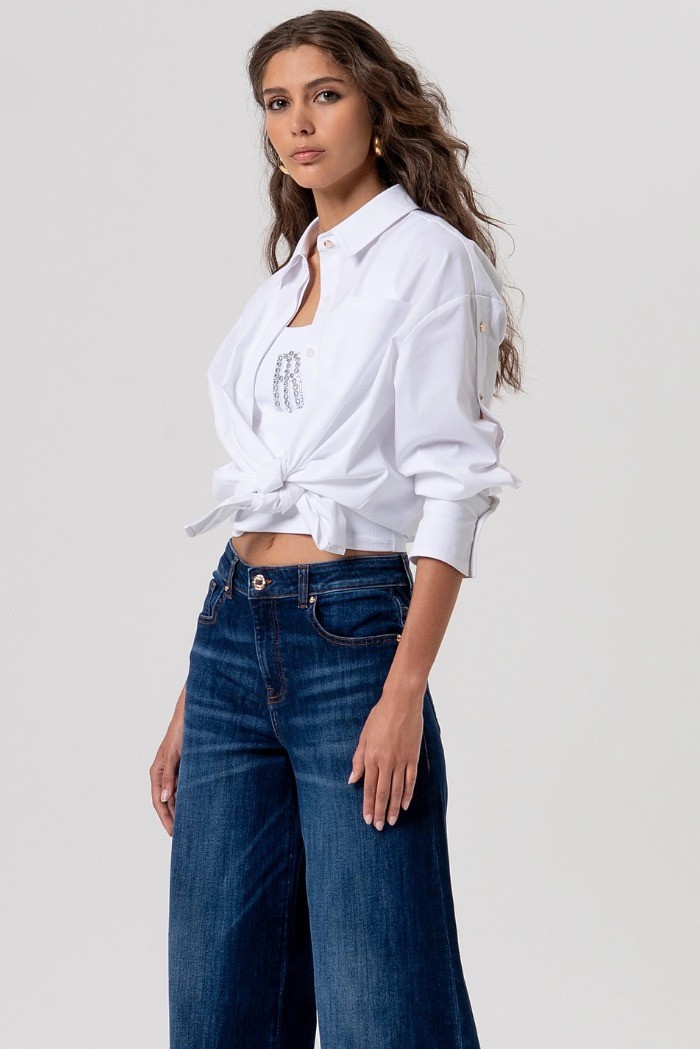 Fracomina jeans flare in denim con lavaggio medio fp26sv3015d46401 [25afea7c]