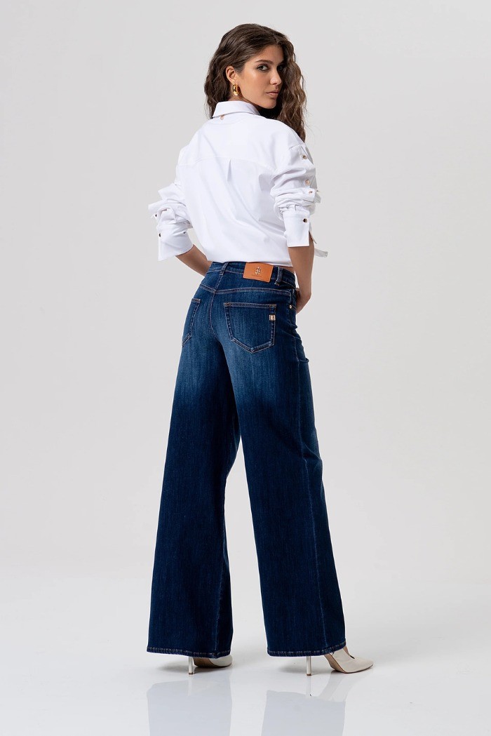 Fracomina jeans flare in denim con lavaggio medio fp26sv3015d46401 [92b22b78]
