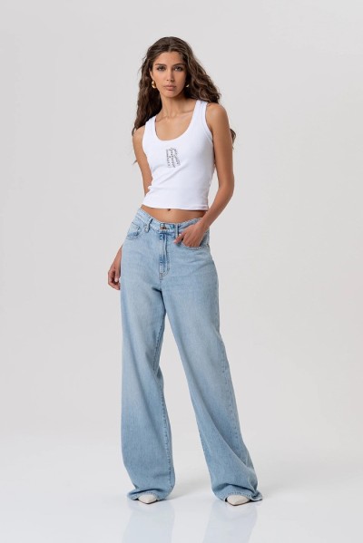 Fracomina jeans flare in denim con lavaggio medio fp26sv3023d41903 — 805219040077986_1