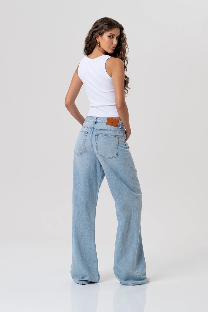 Fracomina jeans flare in denim con lavaggio medio fp26sv3023d41903 [1aa55355]