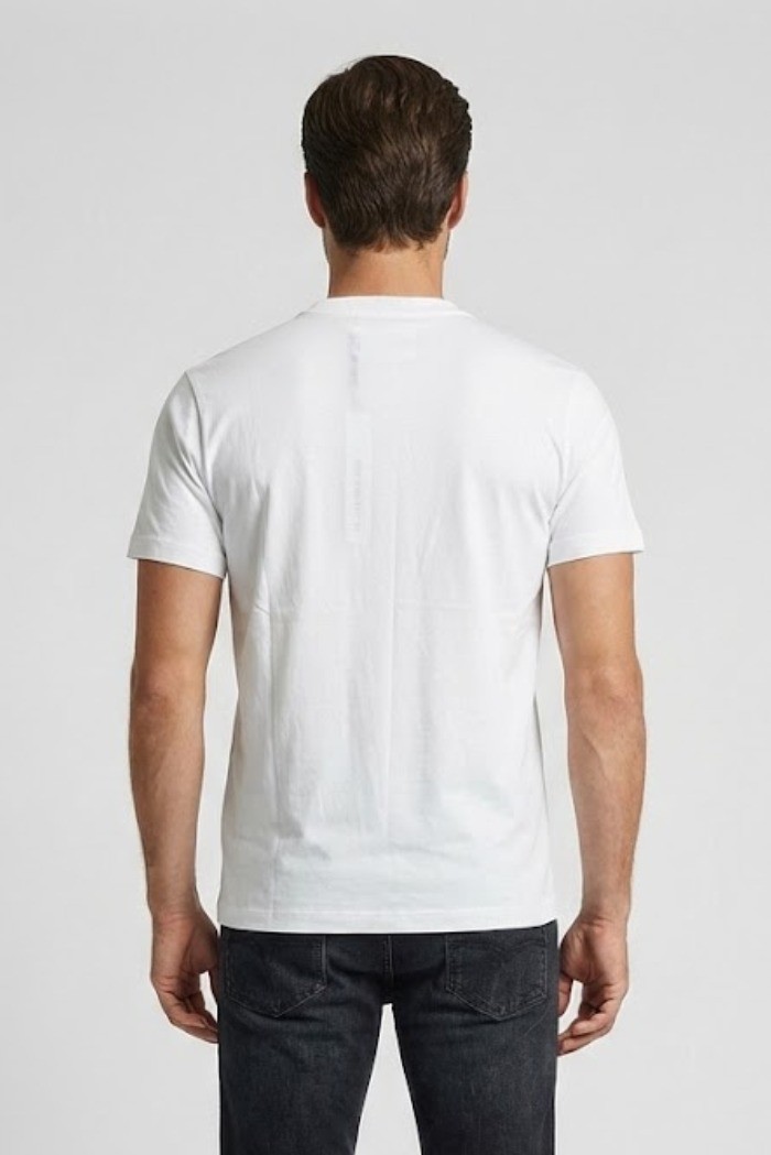 John Richmond t-shirt girocollo in cotone con logo sul petto uma25045ts [b2e42cd3]