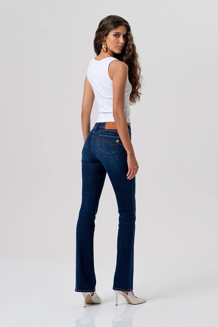 Fracomina jeans bootcut effetto push up in denim con lavaggio scuro fp26sv8020d46401 [0a8aa30f]