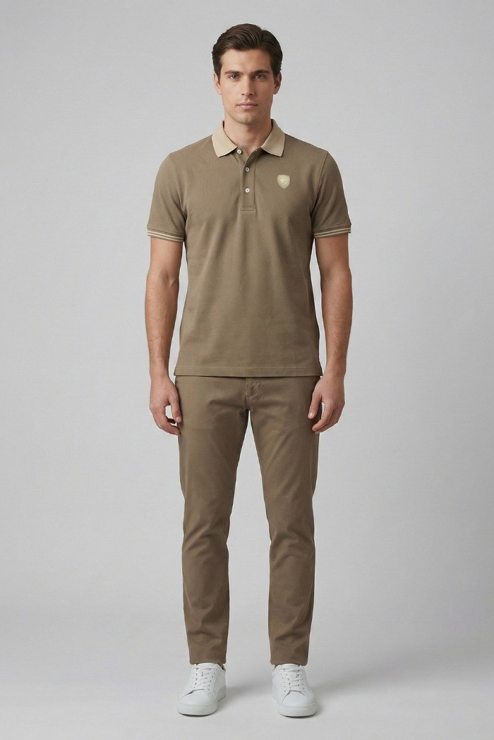 Blauer polo in piquet logata Oakland 26sblut02294-006801 [e1315531]