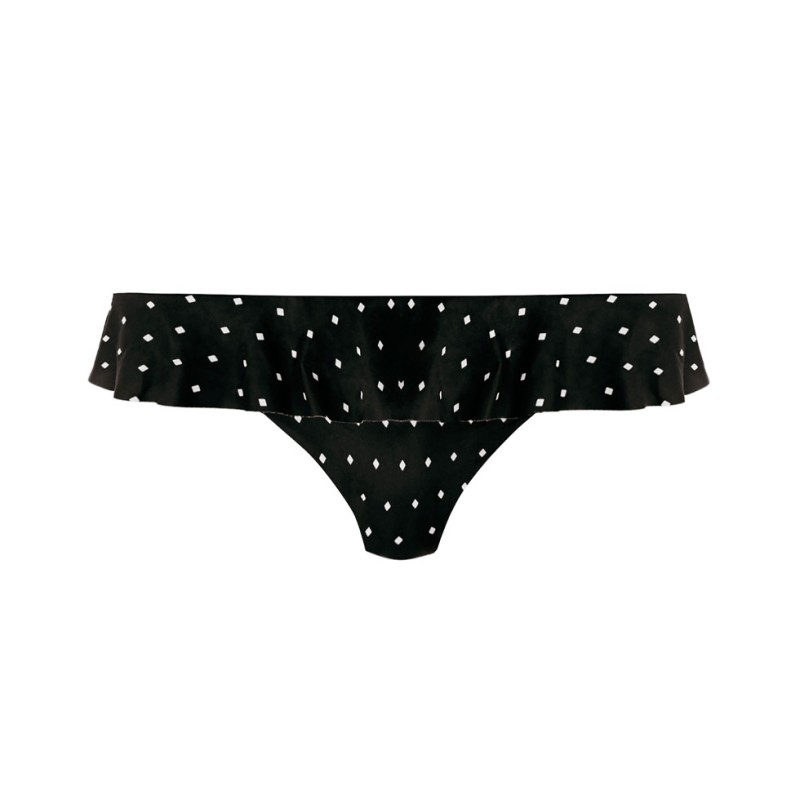 FL-AS7235BLK - Slip Jewel Cove con volant - nero