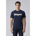Blauer t-shirt con logo a contrasto Ernst 26sbluh02299-007439 [e141d09f]