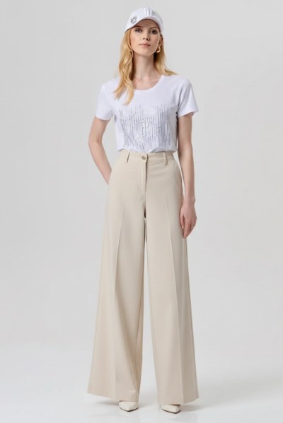 Fracomina pantalone flare in gabardina di cotone fp26sv3035w42001 — 805219040077993_1