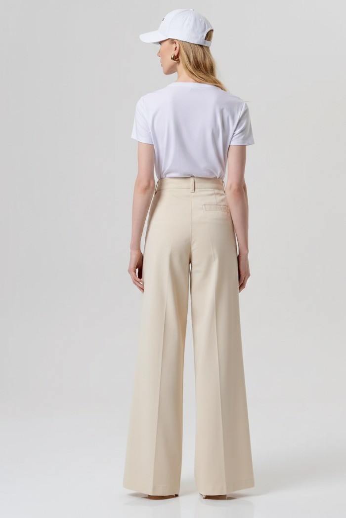 Fracomina pantalone flare in gabardina di cotone fp26sv3035w42001 [2e70a790]