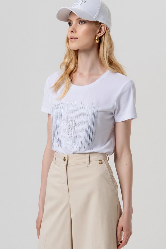 Fracomina pantalone flare in gabardina di cotone fp26sv3035w42001 [996d6694]