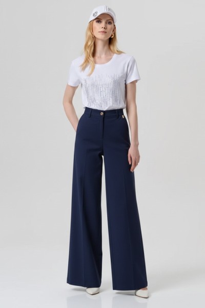 Fracomina pantalone flare in gabardina di cotone fp26sv3035w42001 — 805219040077993_2