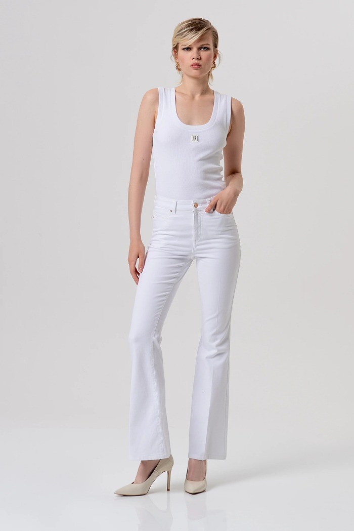 Fracomina pantalone bootcut in tessuto bull stretch fp26sva012w61501 [aacacc9a]