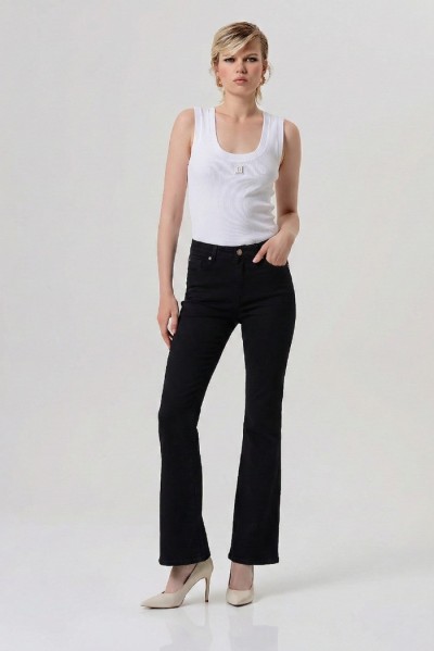 Fracomina pantalone bootcut in tessuto bull stretch fp26sva012w61501 — 805219040077984_2
