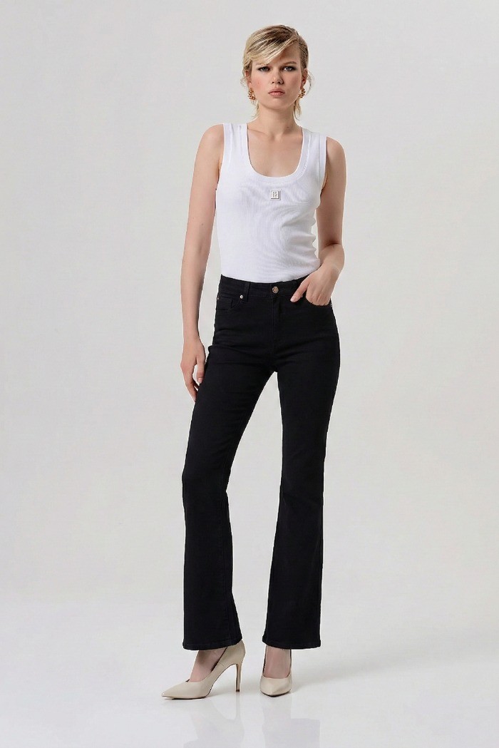 Fracomina pantalone bootcut in tessuto bull stretch fp26sva012w61501 [81c87416]