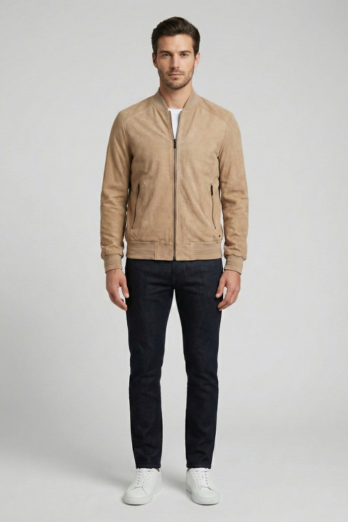 Markup bomber traforato effetto scamosciato MK1940008 [b27cf307]