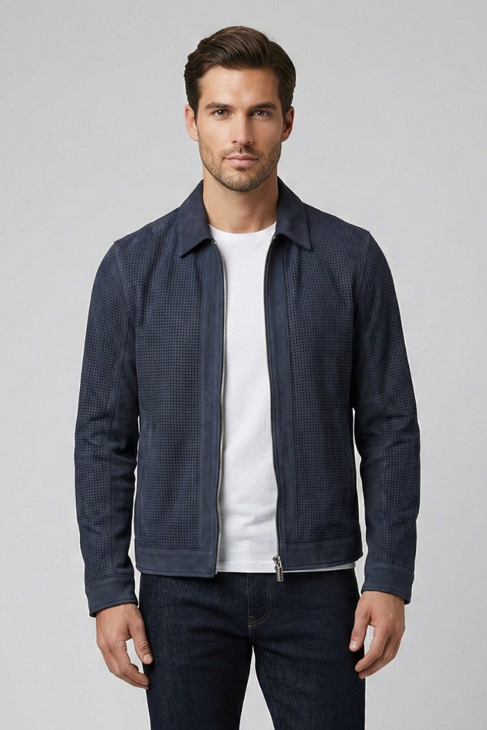 Markup overshirt traforata effetto scamosciato MK1940013 [5a9c8f60]