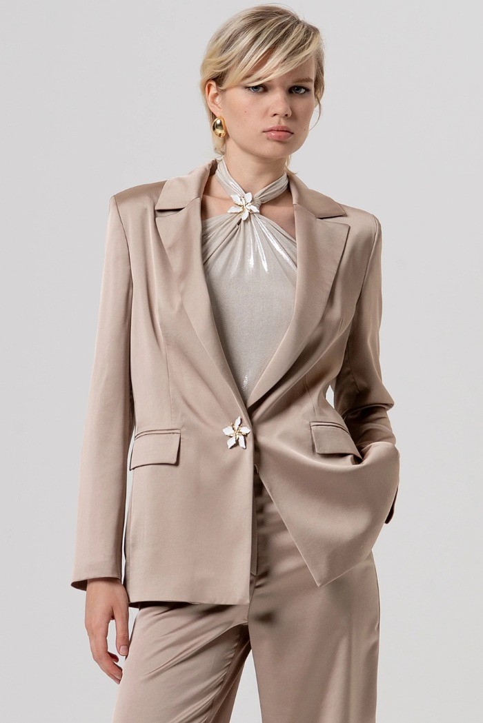 Fracomina blazer oversized monopetto in raso fq26sj3005w47001 [b84dc752]