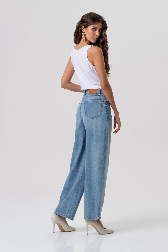 Fracomina jeans carrot balloon fit in denim con lavaggio medio fp26svd006d45003 [62a87b4e]