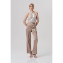 Fracomina pantalone flare a palazzo in raso fq26sv3005w47001 [a8623708]