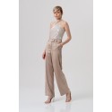 Fracomina pantalone flare a palazzo in raso fq26sv3005w47001 [71447405]