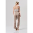Fracomina pantalone flare a palazzo in raso fq26sv3005w47001 [c659b501]