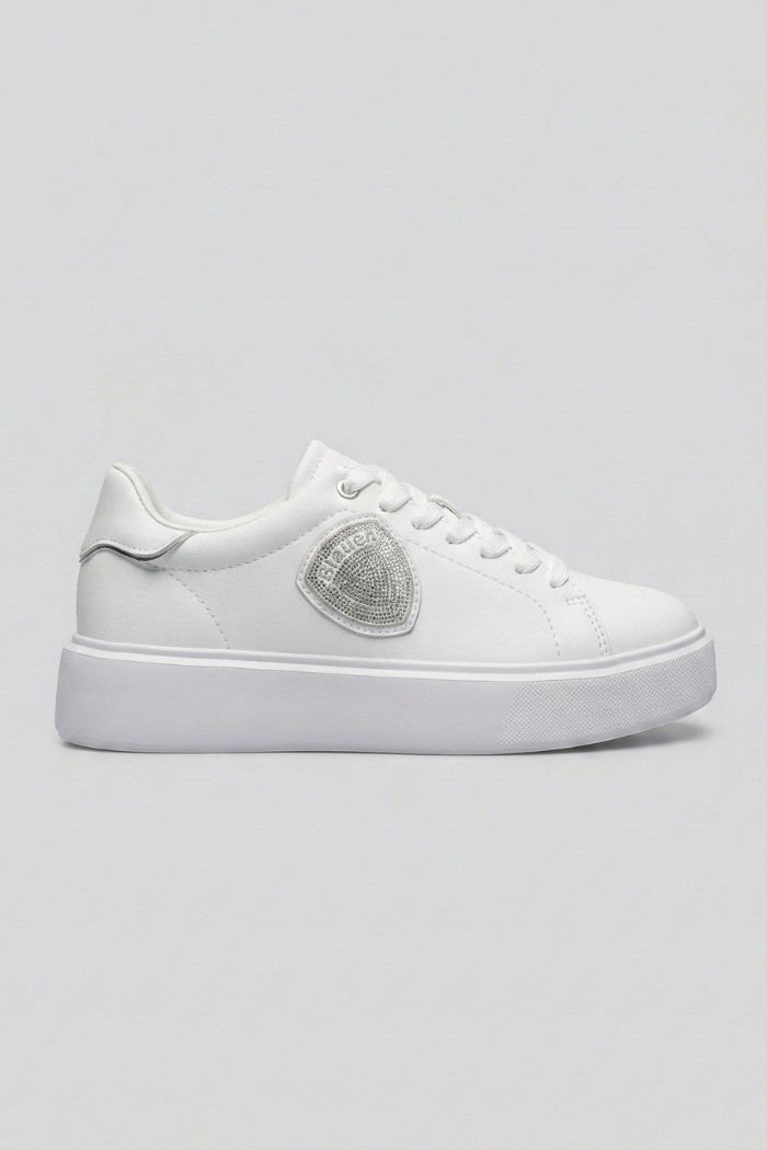 Blauer sneaker con logo strass Venus01 [023c67b3]