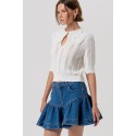 Fracomina gonna regular mini in denim con lavaggio medio fr26sg5006d40902 [9909558a]