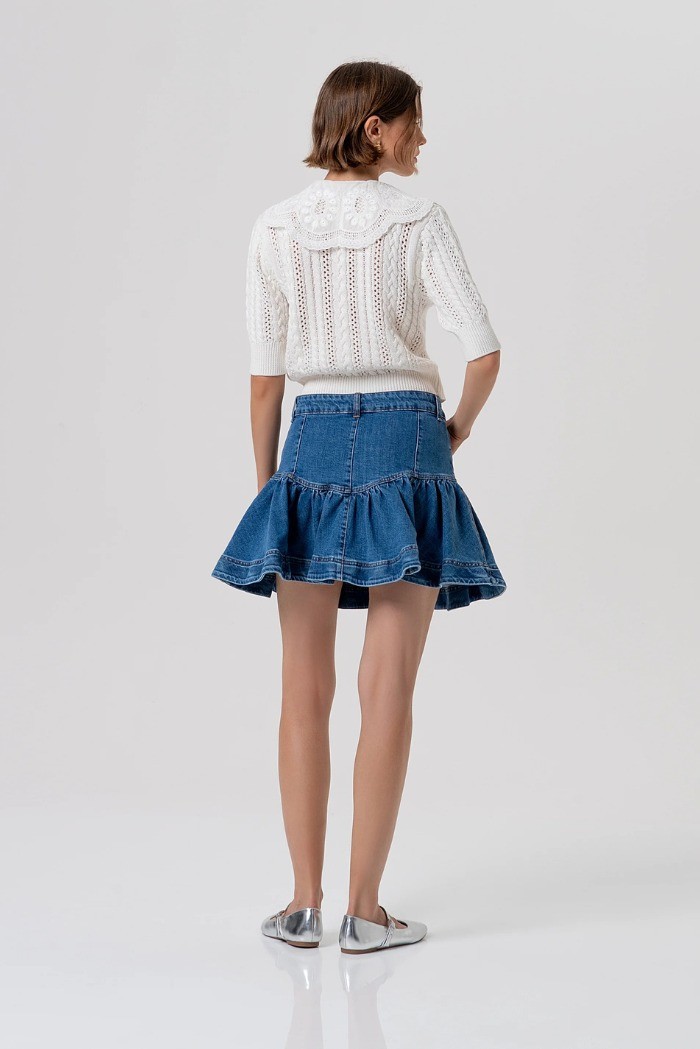 Fracomina gonna regular mini in denim con lavaggio medio fr26sg5006d40902 [2e14948e]