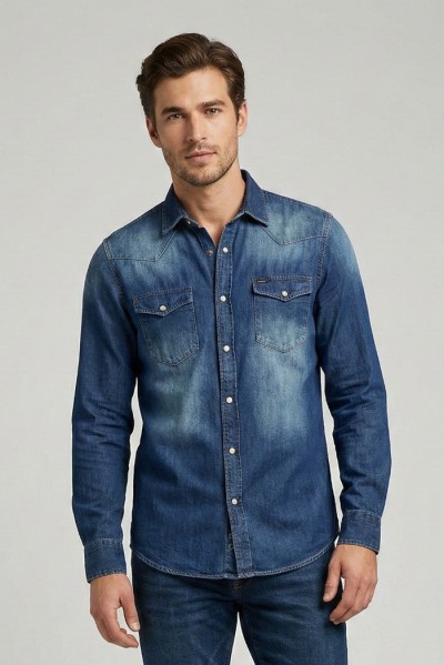 Markup camicia rodeo in denim MK1930019 — 805219040078057_1