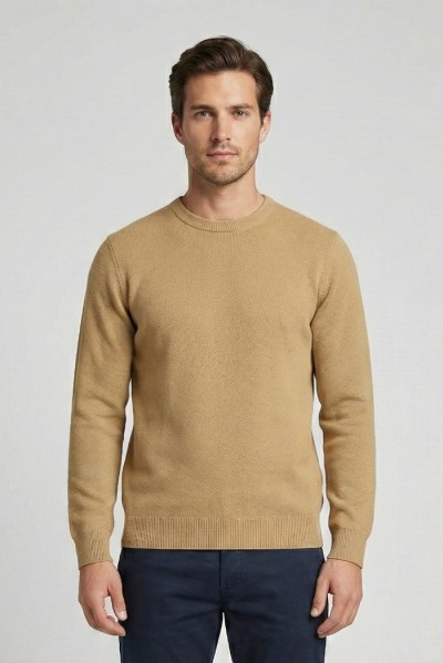 Markup maglia girocollo punto riso in cotone MK1900012 — 805219040078109_1