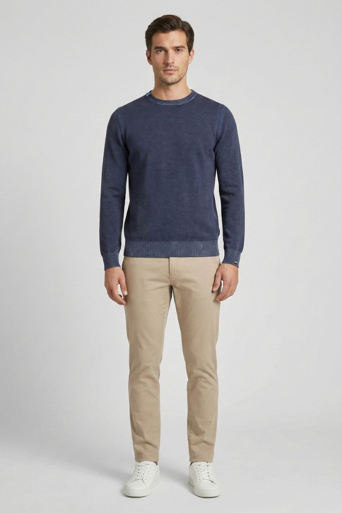 Markup maglia girocollo in cotone con inserti MK1900041 [ef61257e]