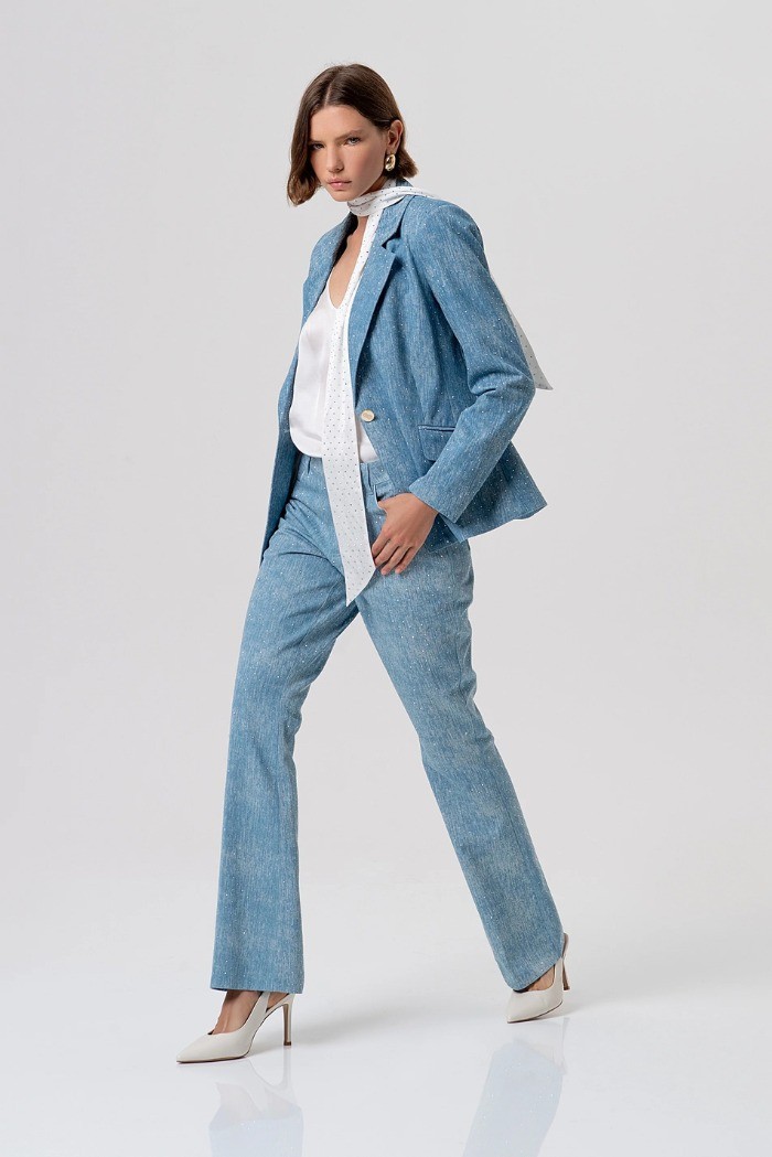 Fracomina blazer regular monopetto con strass fr26sj2007d47301 [cf3c1e3f]