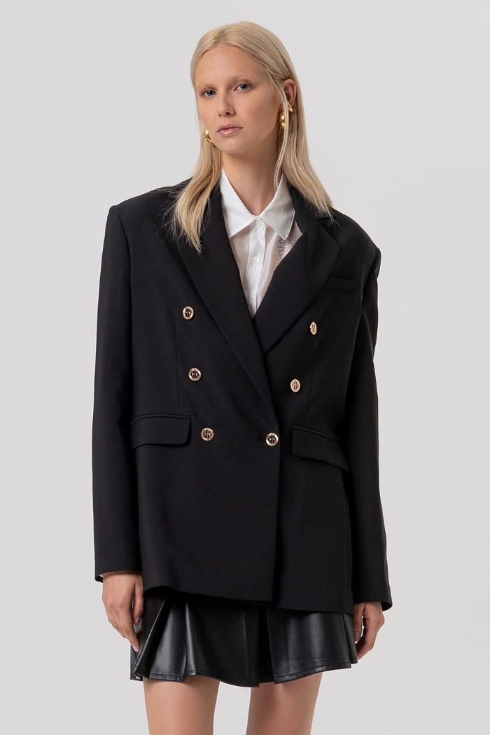 Fracomina blazer doppiopetto oversize con bottoni dorati fr26sj3001w42901 [b45031e9]