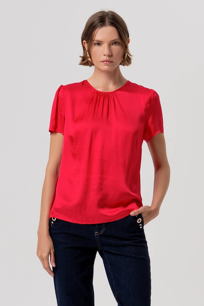 Fracomina top regular in raso fr26st1032w58401 [cfdc5101]