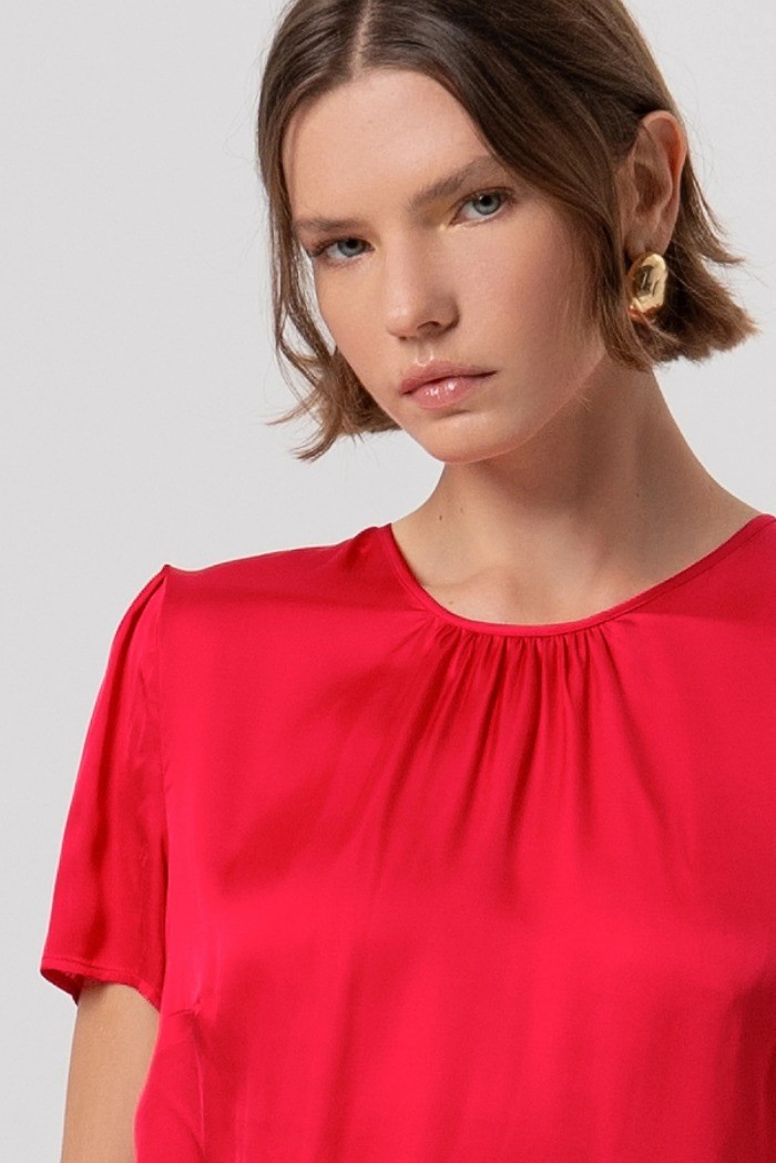 Fracomina top regular in raso fr26st1032w58401 [16fa120c]