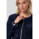 Fracomina giacca slim in denim con lavaggio raw fr26sj4008d46493 [7952d0d7]