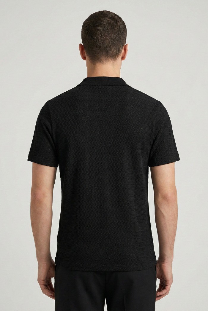 Markup polo derby in tessuto texturizzato MK1910080 [31347bfe]