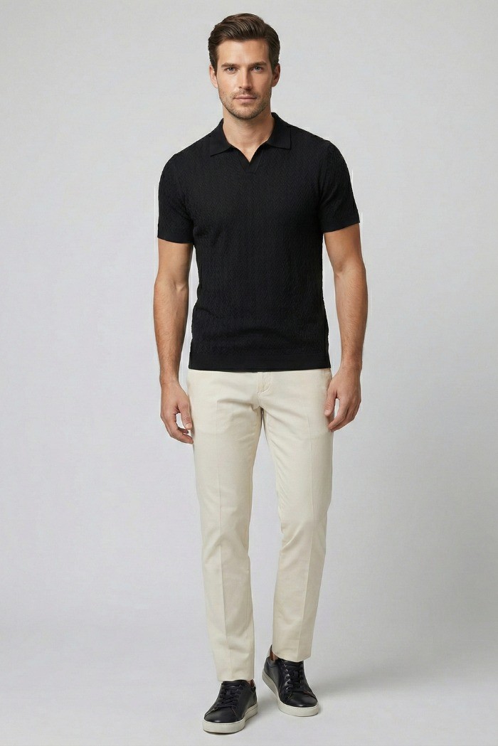 Markup polo derby in tessuto texturizzato MK1910080 [8629bafa]