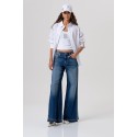 Fracomina jeans flare in denim con lavaggio medio fp26sv3011d401w7 [d320588b]