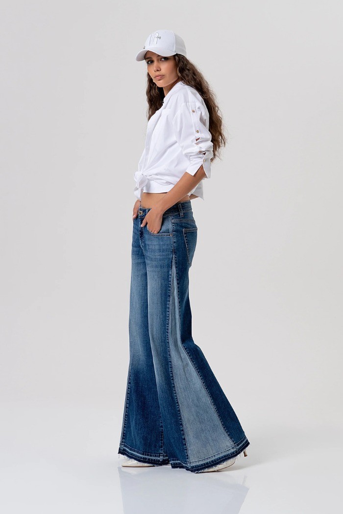 Fracomina jeans flare in denim con lavaggio medio fp26sv3011d401w7 [b84b9d9c]