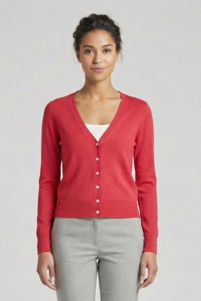 Markup cardigan scollo a V in misto viscosa MW10003 [fe6fcda4]
