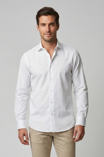 Markup camicia in popeline di cotone MK13001 — 805219040078134_2