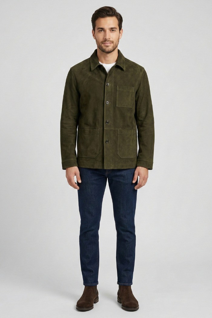 Roy Roger's giacca work in suede washed rru90341cs483223 [3ed9748e]